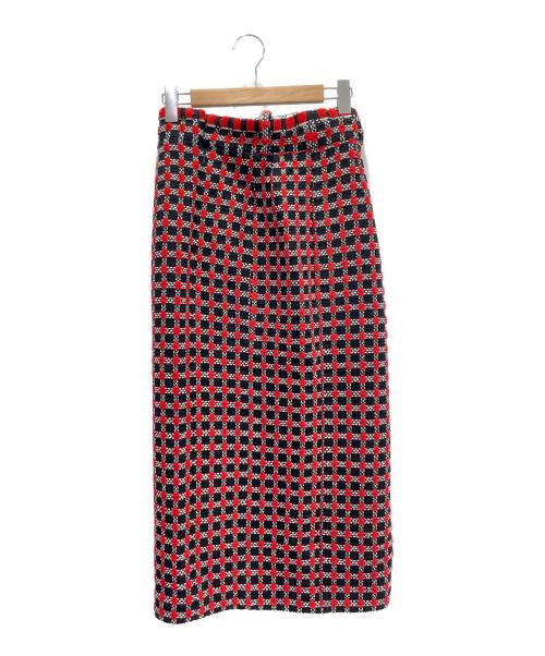 CHANEL（シャネル）CHANEL (シャネル) ツイードタイトスカート レッド×ブラック サイズ:36の古着・服飾アイテム