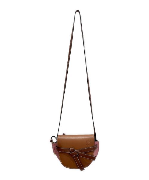 LOEWE（ロエベ）LOEWE (ロエベ) ゲートデュアルバッグミニ タン・ミディアムピンク サイズ:ミニの古着・服飾アイテム