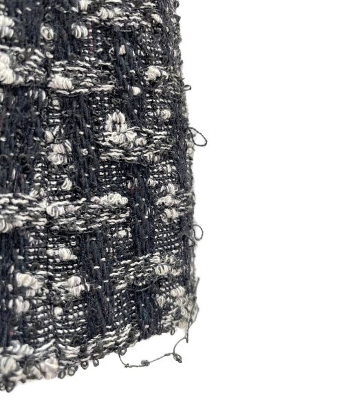 CHANEL（シャネル）CHANEL (シャネル) ツイードロングコート ブラック×ホワイト サイズ:34の古着・服飾アイテム