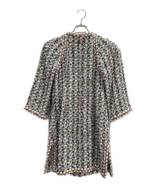 CHANEL（シャネル）CHANEL (シャネル) ツイードジャケット グリーン×ホワイト×ピンク サイズ:34の古着・服飾アイテム