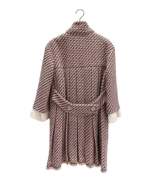 CHANEL（シャネル）CHANEL (シャネル) ツイードコート ピンク×ブラック サイズ:36の古着・服飾アイテム