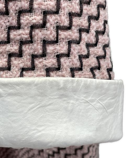 CHANEL（シャネル）CHANEL (シャネル) ツイードコート ピンク×ブラック サイズ:36の古着・服飾アイテム