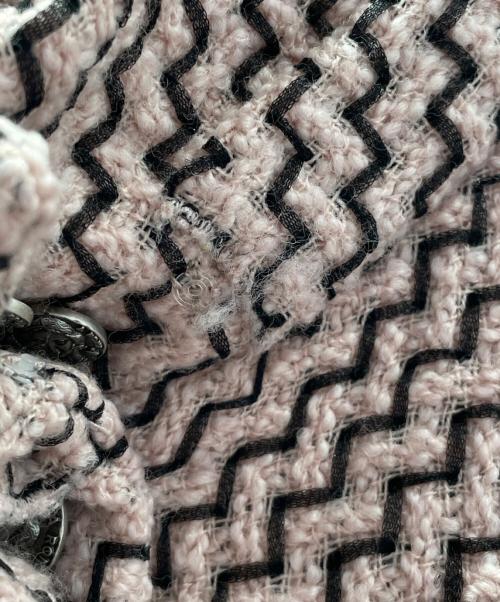 CHANEL（シャネル）CHANEL (シャネル) ツイードコート ピンク×ブラック サイズ:36の古着・服飾アイテム