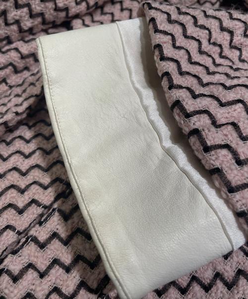 CHANEL（シャネル）CHANEL (シャネル) ツイードコート ピンク×ブラック サイズ:36の古着・服飾アイテム