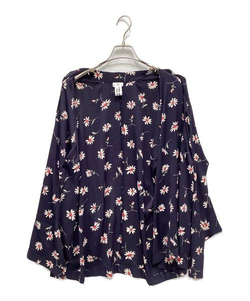 COMME des GARCONS（コムデギャルソン）COMME des GARCONS (コムデギャルソン) ポリシフォンフラワープリントチャイナシャツ ネイビー サイズ:Sの古着・服飾アイテム