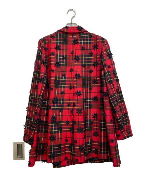 COMME des GARCONS（コムデギャルソン）COMME des GARCONS (コムデギャルソン) 22AW チェックチェスターコート レッド サイズ:Mの古着・服飾アイテム