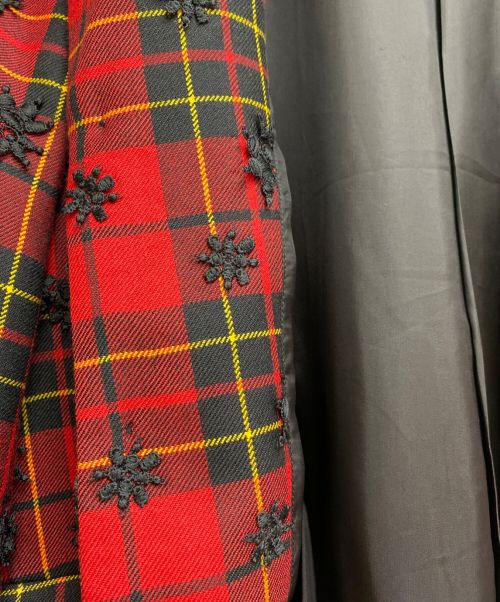 COMME des GARCONS（コムデギャルソン）COMME des GARCONS (コムデギャルソン) 22AW チェックチェスターコート レッド サイズ:Mの古着・服飾アイテム