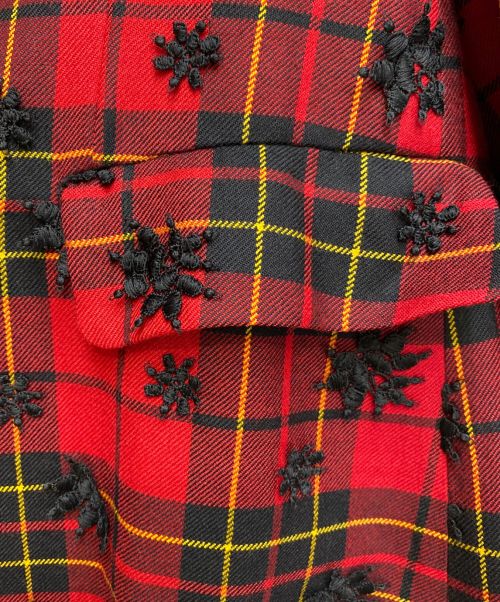 COMME des GARCONS（コムデギャルソン）COMME des GARCONS (コムデギャルソン) 22AW チェックチェスターコート レッド サイズ:Mの古着・服飾アイテム