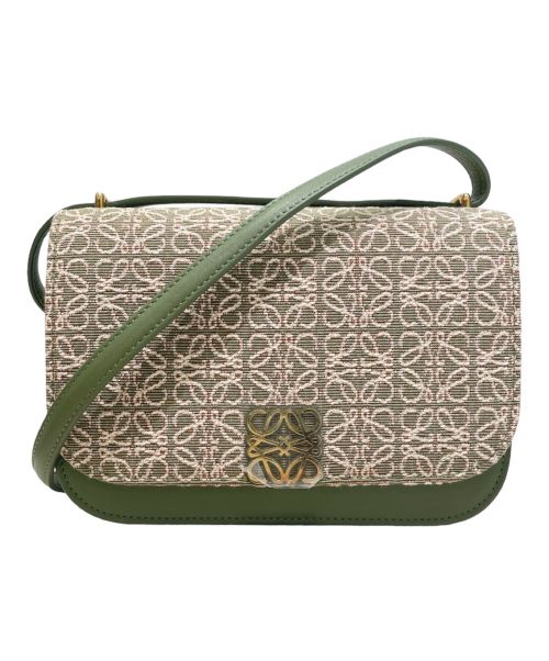 LOEWE（ロエベ）LOEWE (ロエベ) ゴヤ アナグラムジャガードスモールショルダーバッグ グリーンの古着・服飾アイテム