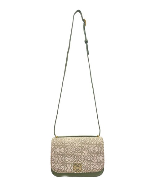 LOEWE（ロエベ）LOEWE (ロエベ) ゴヤ アナグラムジャガードスモールショルダーバッグ グリーンの古着・服飾アイテム