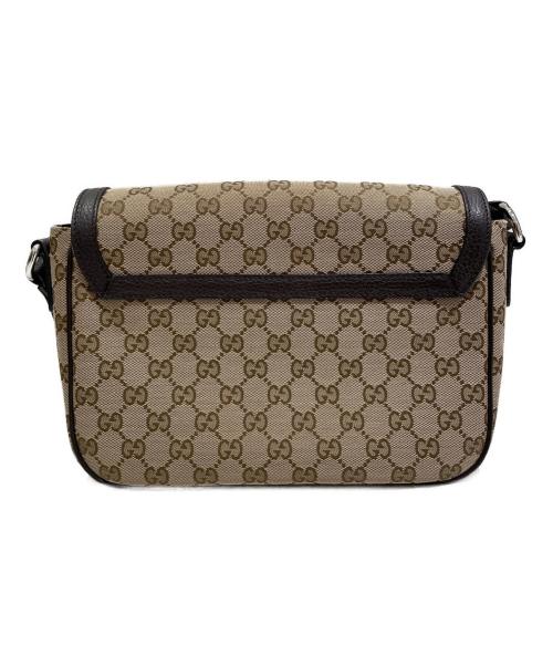 GUCCI（グッチ）GUCCI (グッチ) GGキャンバスショルダーバッグ ブラウンの古着・服飾アイテム