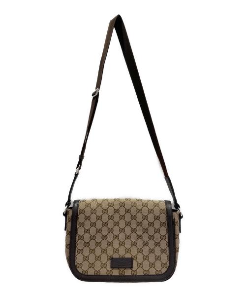 GUCCI（グッチ）GUCCI (グッチ) GGキャンバスショルダーバッグ ブラウンの古着・服飾アイテム