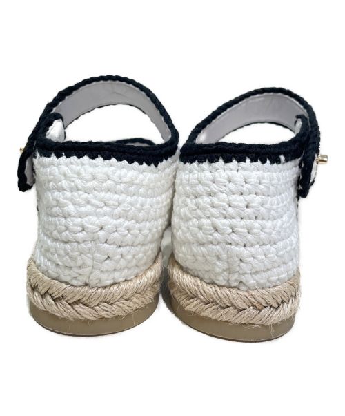 CHANEL（シャネル）CHANEL (シャネル) フラットエスパドリーユサンダル ホワイト×ブラック サイズ:41C 未使用品の古着・服飾アイテム