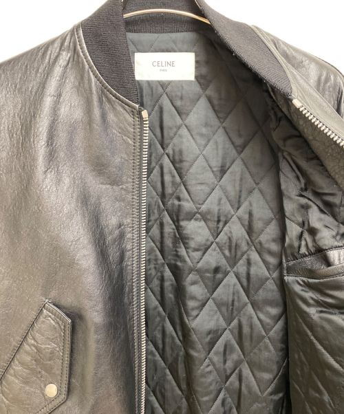 CELINE（セリーヌ）CELINE (セリーヌ) レザーボンバージャケット ブラック サイズ:44の古着・服飾アイテム