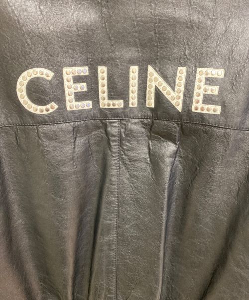 CELINE（セリーヌ）CELINE (セリーヌ) レザーボンバージャケット ブラック サイズ:44の古着・服飾アイテム