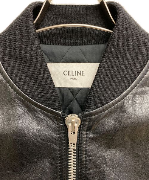 CELINE（セリーヌ）CELINE (セリーヌ) レザーボンバージャケット ブラック サイズ:44の古着・服飾アイテム