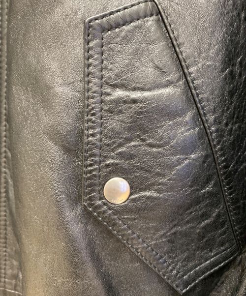 CELINE（セリーヌ）CELINE (セリーヌ) レザーボンバージャケット ブラック サイズ:44の古着・服飾アイテム