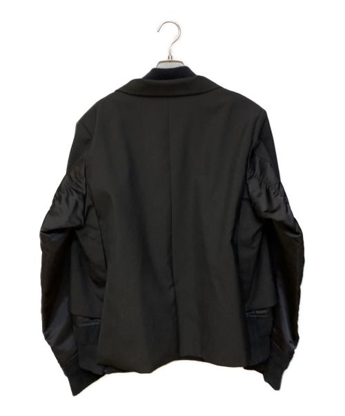 sacai（サカイ）sacai (サカイ) 22AW suiting mix blouson ma1 ブラック サイズ:1の古着・服飾アイテム