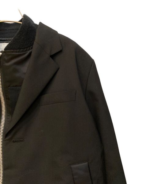 sacai（サカイ）sacai (サカイ) 22AW suiting mix blouson ma1 ブラック サイズ:1の古着・服飾アイテム