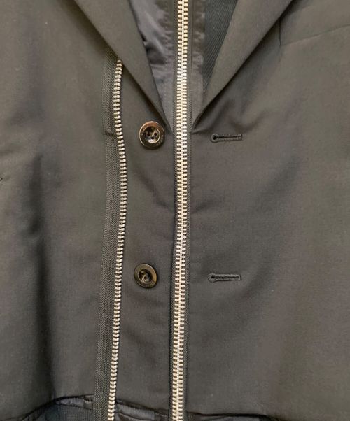 sacai（サカイ）sacai (サカイ) 22AW suiting mix blouson ma1 ブラック サイズ:1の古着・服飾アイテム