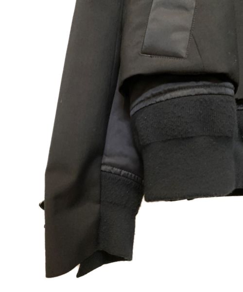 sacai（サカイ）sacai (サカイ) 22AW suiting mix blouson ma1 ブラック サイズ:1の古着・服飾アイテム