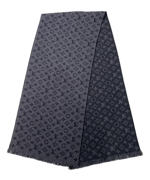 LOUIS VUITTON（ルイ ヴィトン）LOUIS VUITTON (ルイ ヴィトン) マフラーモノグラムクラシック グレー×ブラックの古着・服飾アイテム