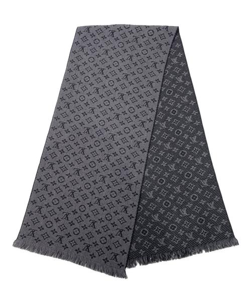 LOUIS VUITTON（ルイ ヴィトン）LOUIS VUITTON (ルイ ヴィトン) マフラーモノグラムクラシック グレー×ブラックの古着・服飾アイテム