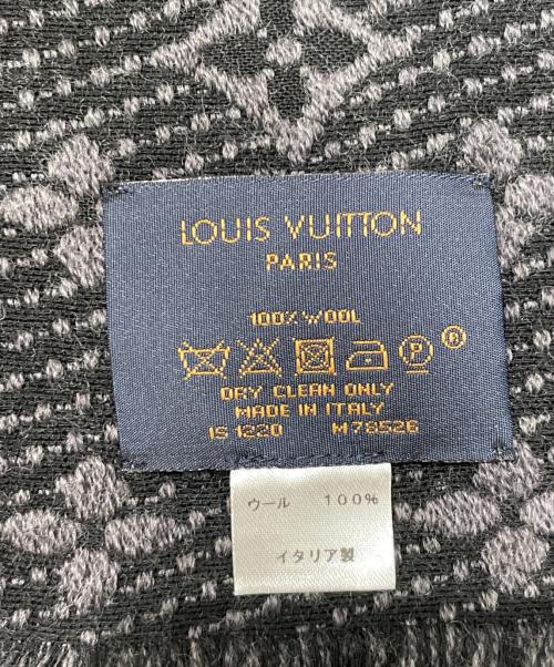 LOUIS VUITTON（ルイ ヴィトン）LOUIS VUITTON (ルイ ヴィトン) マフラーモノグラムクラシック グレー×ブラックの古着・服飾アイテム