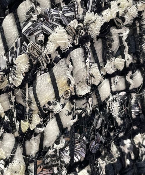 CHANEL（シャネル）CHANEL (シャネル) PVCツイードコート ネイビー サイズ:34の古着・服飾アイテム