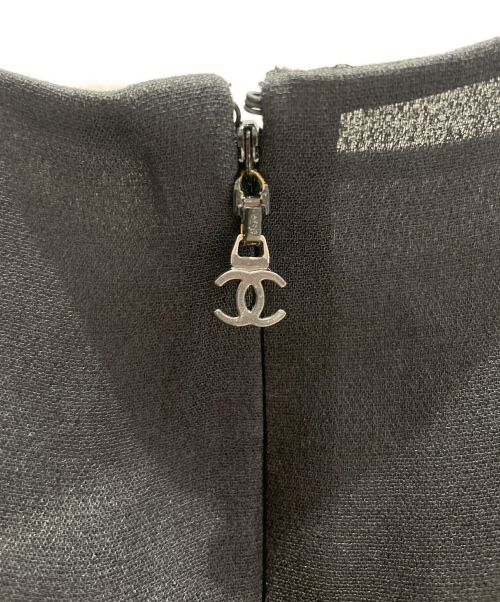 CHANEL（シャネル）CHANEL (シャネル) シフォン切り替えドレス ブラック×ベージュ サイズ:34の古着・服飾アイテム