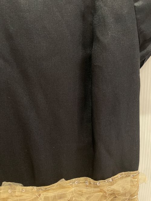 CHANEL（シャネル）CHANEL (シャネル) シフォン切り替えドレス ブラック×ベージュ サイズ:34の古着・服飾アイテム