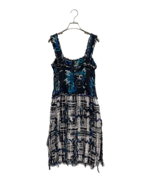 CHANEL（シャネル）CHANEL (シャネル) グラフィック ロゴワンピース ブルー サイズ:36の古着・服飾アイテム
