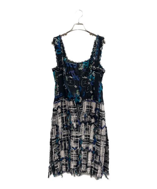 CHANEL（シャネル）CHANEL (シャネル) グラフィック ロゴワンピース ブルー サイズ:36の古着・服飾アイテム