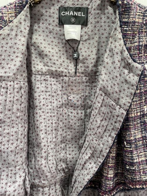 CHANEL（シャネル）CHANEL (シャネル) ツイードジャケット パープル サイズ:34の古着・服飾アイテム