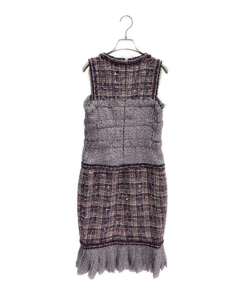 CHANEL（シャネル）CHANEL (シャネル) ノースリーブツイードワンピース パープル サイズ:40の古着・服飾アイテム