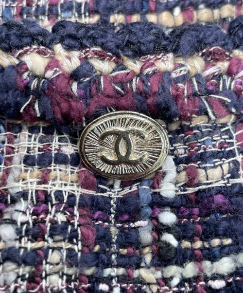 CHANEL（シャネル）CHANEL (シャネル) ノースリーブツイードワンピース パープル サイズ:40の古着・服飾アイテム