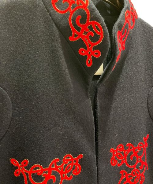 CHANEL（シャネル）CHANEL (シャネル) エンブロイダリーウールブレンドコート ネイビー サイズ:38の古着・服飾アイテム