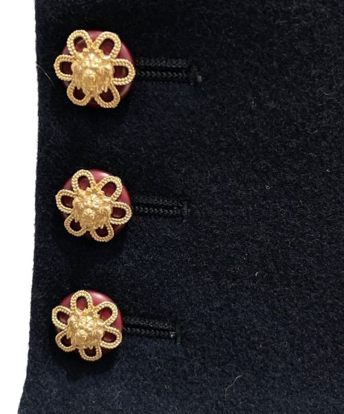 CHANEL（シャネル）CHANEL (シャネル) エンブロイダリーウールブレンドコート ネイビー サイズ:38の古着・服飾アイテム