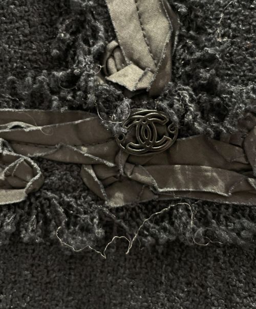 CHANEL（シャネル）CHANEL (シャネル) ノーカラーツイードジャケット ブラック サイズ:36の古着・服飾アイテム