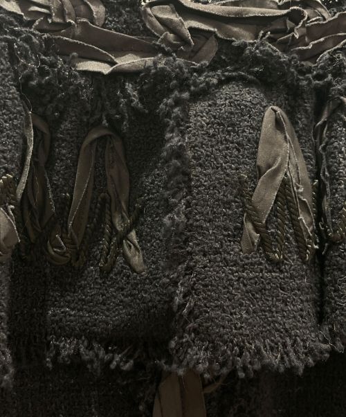 CHANEL（シャネル）CHANEL (シャネル) ノーカラーツイードジャケット ブラック サイズ:36の古着・服飾アイテム