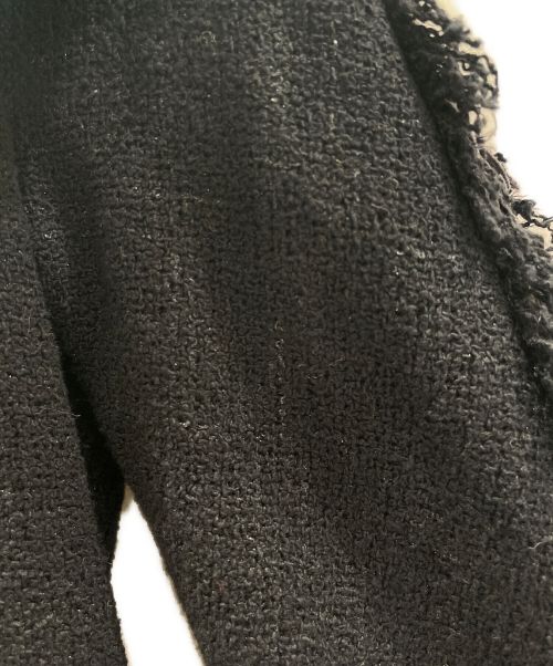 CHANEL（シャネル）CHANEL (シャネル) ノーカラーツイードジャケット ブラック サイズ:36の古着・服飾アイテム