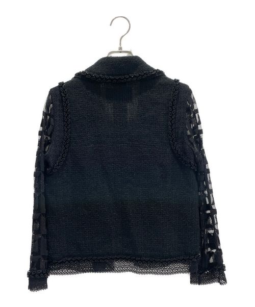 CHANEL（シャネル）CHANEL (シャネル) ツイードレーススリーブジャケット ブラック サイズ:36の古着・服飾アイテム