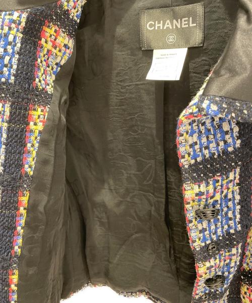 CHANEL（シャネル）CHANEL (シャネル) セットアップツイードジャケット ブルー サイズ:36の古着・服飾アイテム