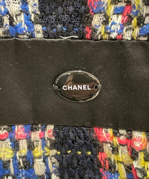 CHANEL（シャネル）CHANEL (シャネル) セットアップツイードジャケット ブルー サイズ:36の古着・服飾アイテム