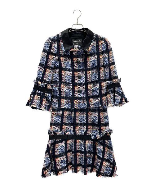 CHANEL（シャネル）CHANEL (シャネル) セットアップツイードジャケット ブルー サイズ:36の古着・服飾アイテム