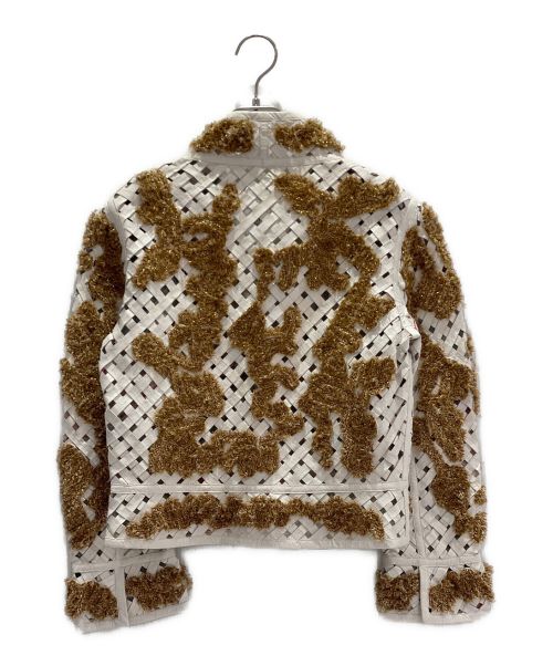 CHANEL（シャネル）CHANEL (シャネル) レザーメッシュジャケット ホワイト サイズ:38の古着・服飾アイテム