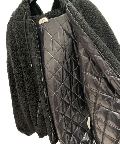 CELINE（セリーヌ）CELINE (セリーヌ) スタッズフリースフーディー ブラック サイズ:Sの古着・服飾アイテム