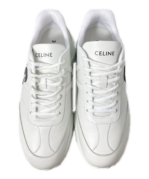 CELINE（セリーヌ）CELINE (セリーヌ) CR-02レースアップロースニーカー オプティックホワイト×ブラック サイズ:42の古着・服飾アイテム
