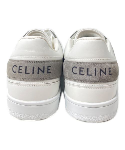 CELINE（セリーヌ）CELINE (セリーヌ) 23AW レースアップロースニーカー オプティックホワイト×グレー サイズ:42の古着・服飾アイテム