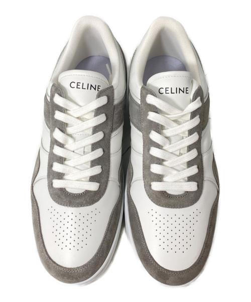 CELINE（セリーヌ）CELINE (セリーヌ) 23AW レースアップロースニーカー オプティックホワイト×グレー サイズ:42の古着・服飾アイテム